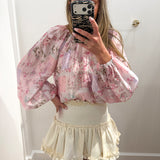 CREAM LINEN MINI SKIRT