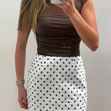 LBK BROWN SHEER RUCHED TOP