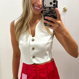 LBK WHITE BUTTON TOP