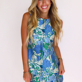 WILLA FLORAL MAIZE JACQUARED SLEEVELESS TOP / SKIRT