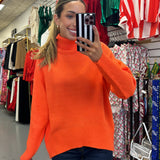 Orange Turtleneck Sweater
