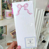 LUXE BLUSH BOW STRIPED NOTEBOOK