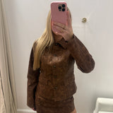 LBK CHESTNUT SUEDE JACKET & SKORT SET