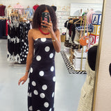 WF BLACK STRAPLESS MAXI DRESS