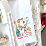 KITCHEN TOWEL HANDPAINTED APEROL SPRITZ RECIPE