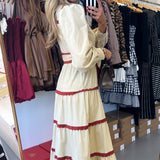 BEIGE SCALLOPED MIDI DRESS