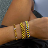 TWO TONED THIN WATCH BAND BRACELET