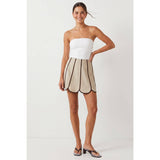 Shell Panel Linen Skort: Off White / S