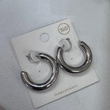 SILVER DIPPED THIN HOOP EARRINGS