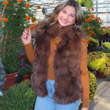 Brown Jazmin Faux Fur Vest