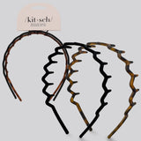 Zig Zag Headband 2pc- Black & Tort