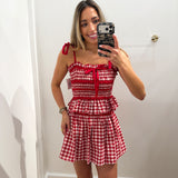 RED & WHITE GINGHAM SKORT SET