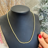 GOLD 3MM BEADED NECKLACE - STERLING SILVER