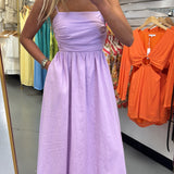 Lavender Runched Maxi Dress