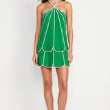 Shell Panel Linen Skort: Off White / S