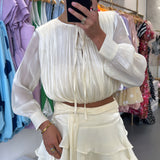IVORY TIE MIDI RUFFLE SET