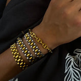 Thin Gold Watch Band Bracelet