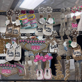 BEADED EARRINGS.