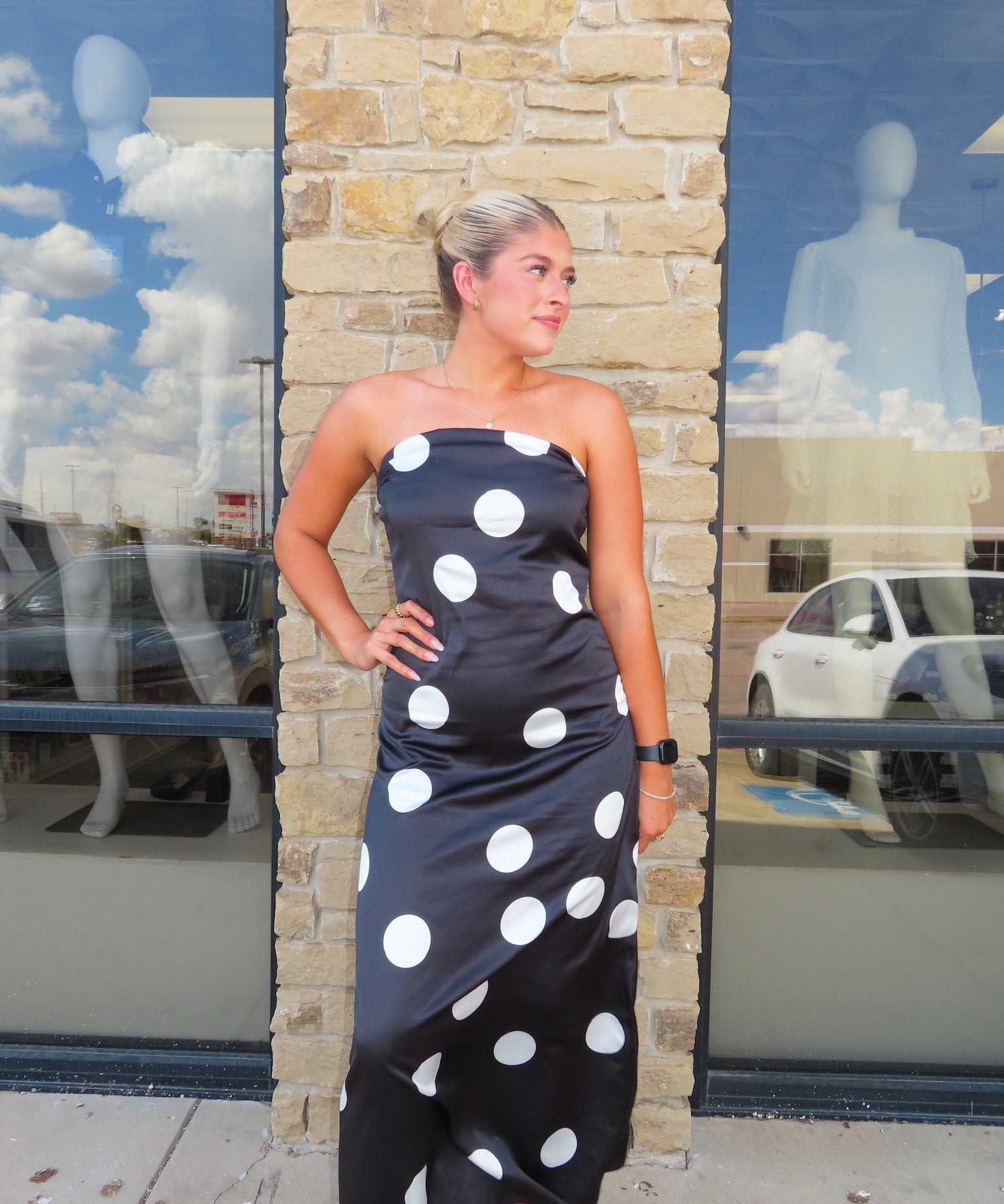 WF BLACK STRAPLESS MAXI DRESS