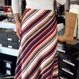 WF FALL DIAGONAL STRIPE MAXI SKIRT