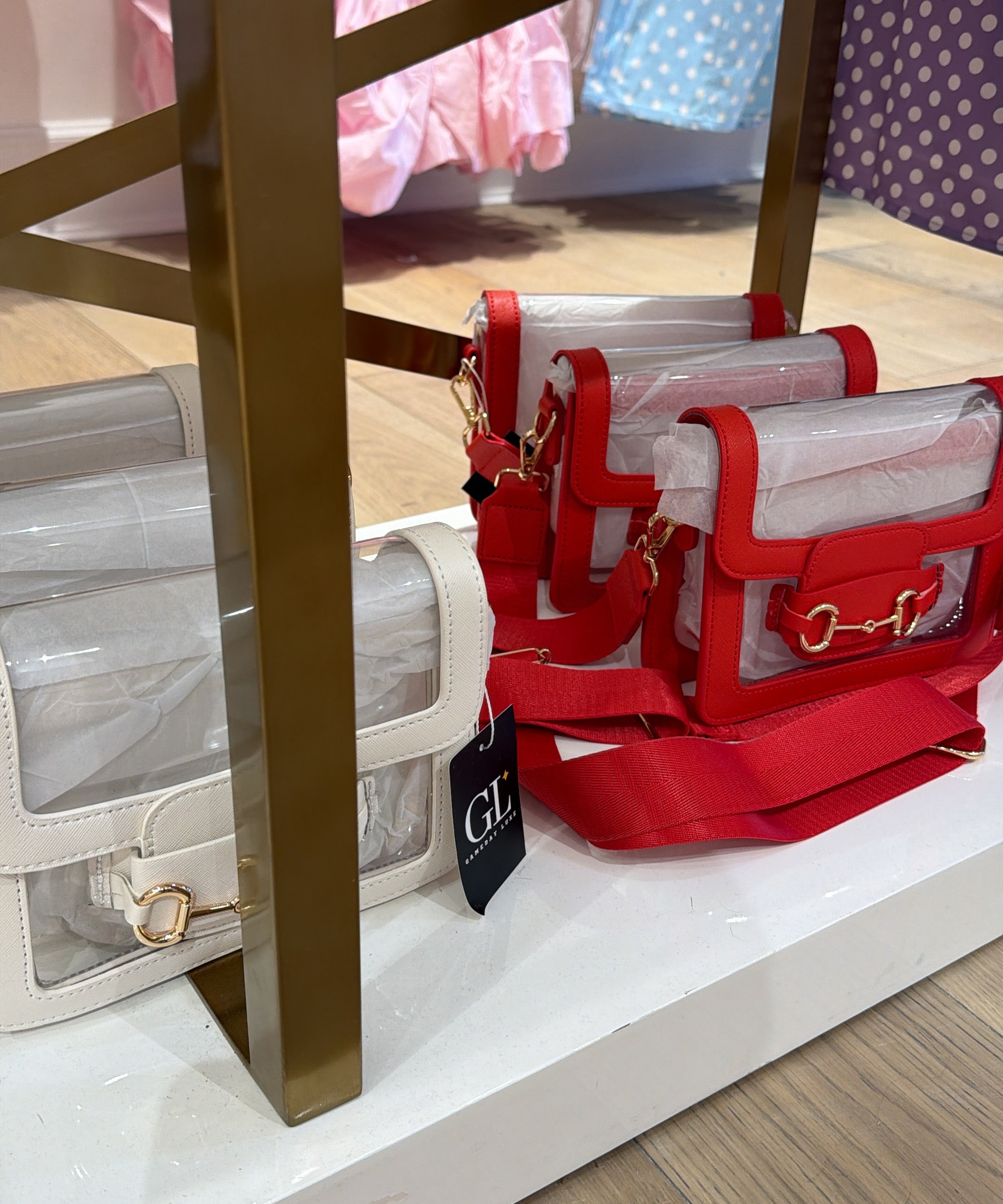 RED HORSEBIT CLEAR PURSE