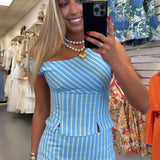 BLUE + GREEN STRIPE SET