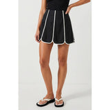 Shell Panel Linen Skort: Off White / S