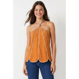 Shell Panel Linen Top: Off White / M