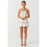 Shell Panel Linen Skort: Off White / S