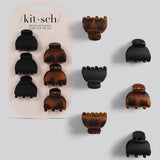 Recycled Plastic X-Small Claw Clips 6pc - Black & Tort
