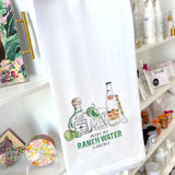 KITCHEN TOWEL HANDPAINTED MAKE MY RANCH WATER A DOUBLE
