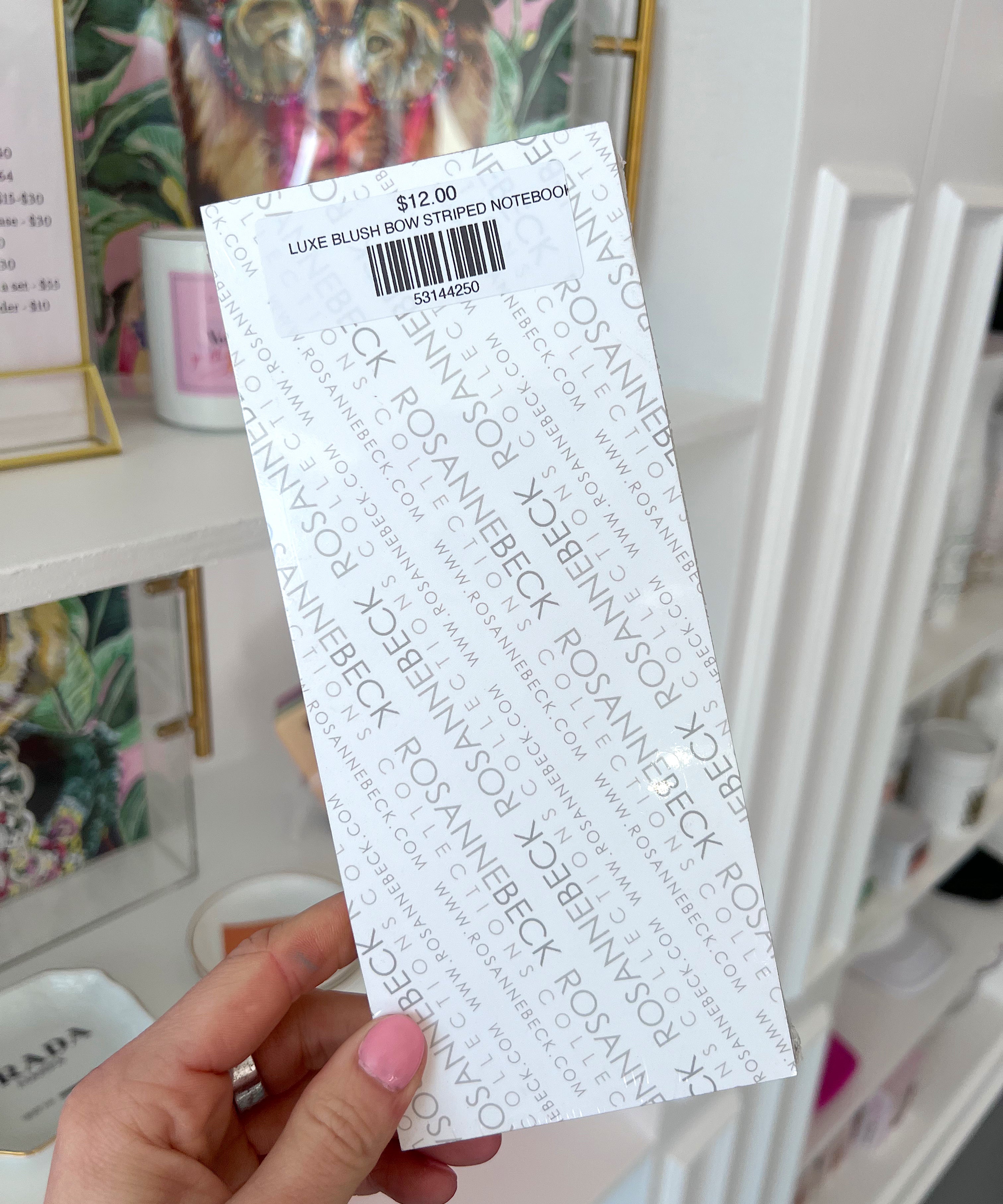 LUXE NOTEPAD HAND PAINTED CREME COLORED BOW