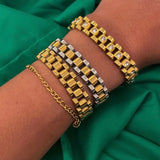 Thin Gold Watch Band Bracelet