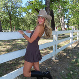 Espresso Pin Stripe Vest Mini Dress