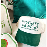 Naughty or Nice? Don't Care - Green Vintage Trucker Hat