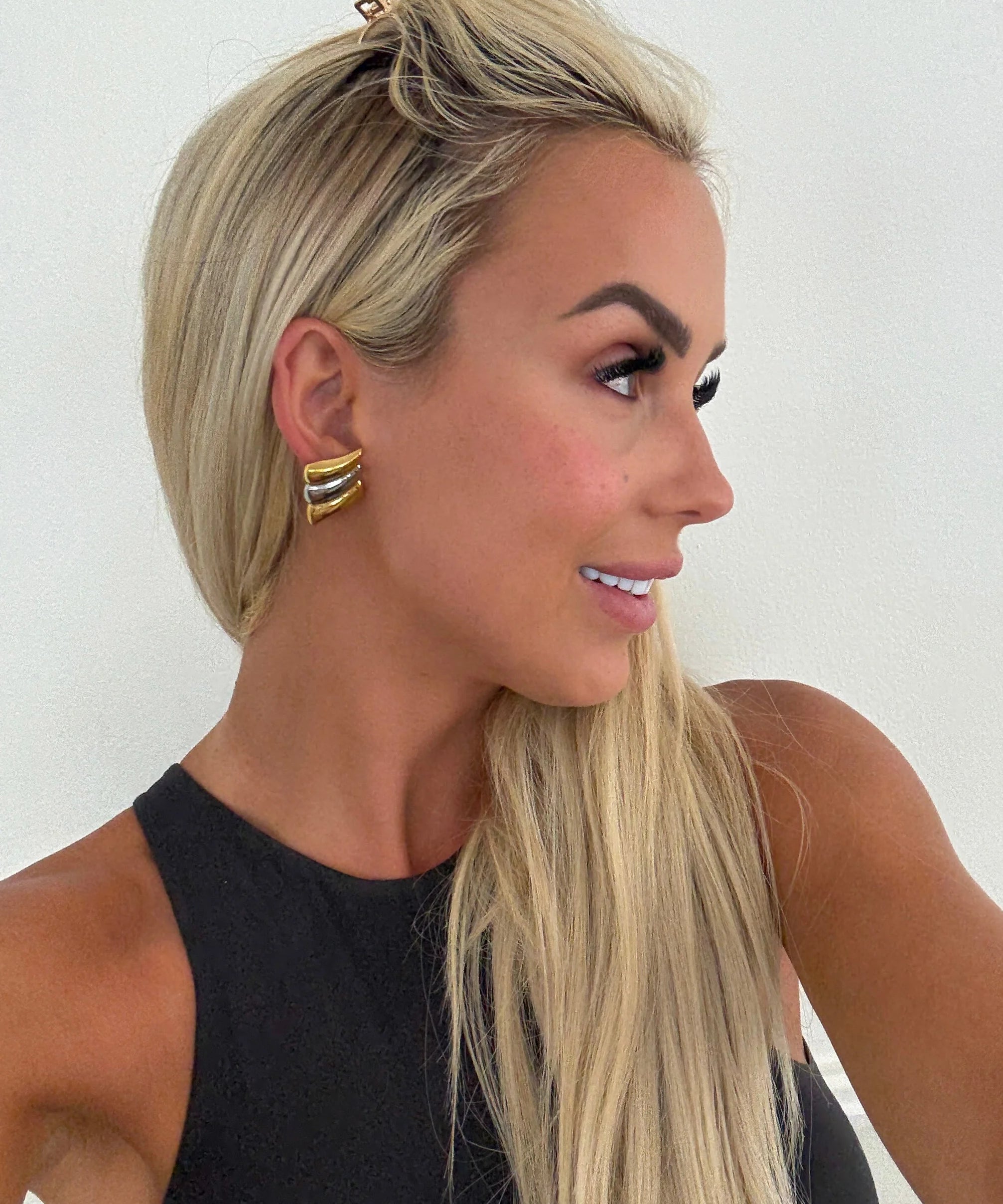 THE TWO TONED SARAH EARRINGS