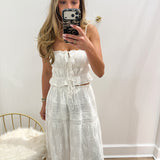 WHITE EMBROIDERED LACE TOP & MAXI SKIRT SET