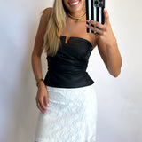 IVORY LACE MAXI SKIRT