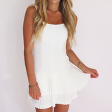 WHITE RUFFLE HEM MINI ROMPER