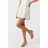 Shell Panel Linen Skort: Off White / S