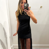 BLACK PEARL MECH EMBELLISHED MAXI DRESS
