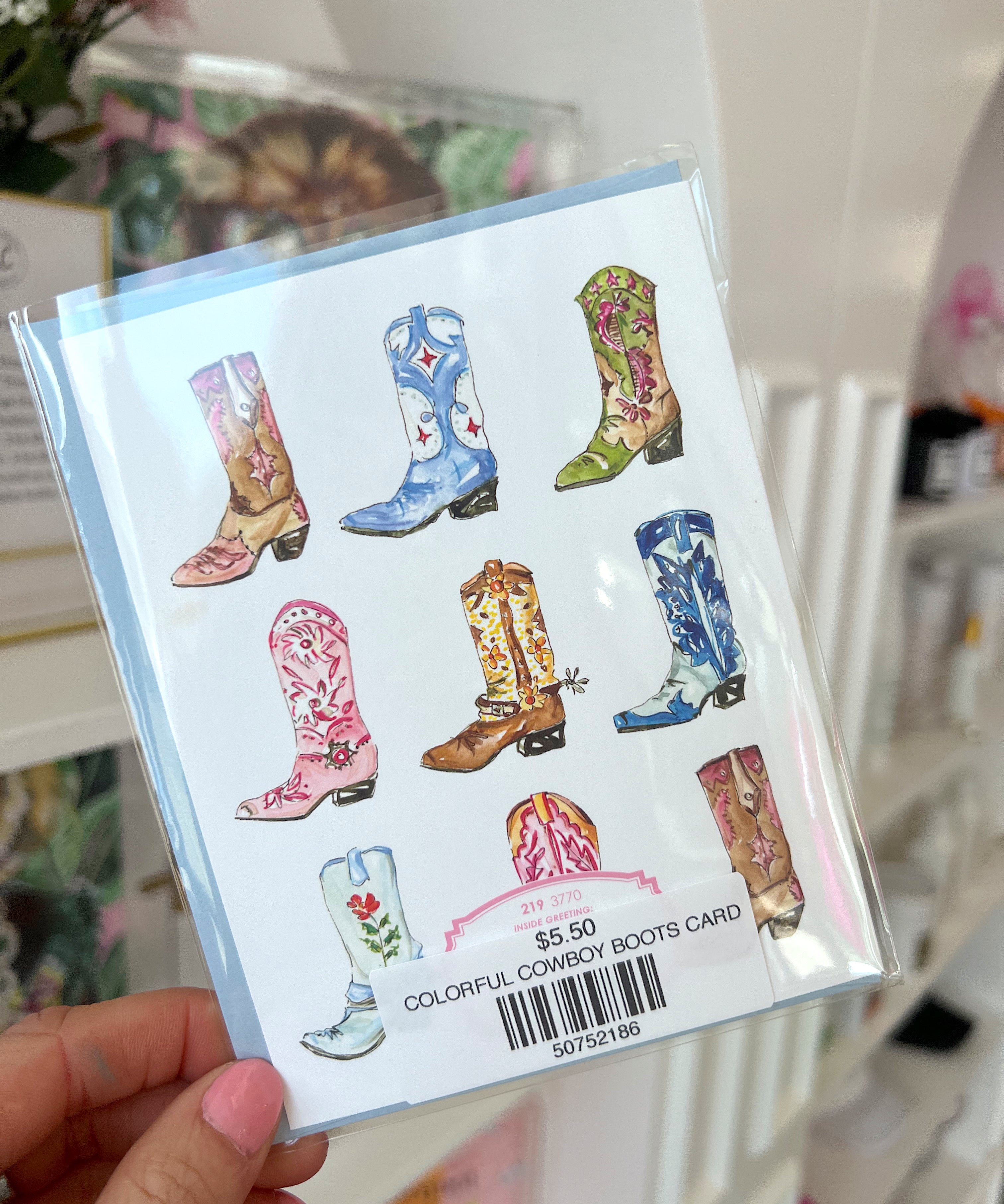 COLORFUL COWBOY BOOTS CARD