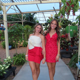 Ivory 3d Rosette Detail Strapless Top