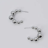 SILVER BUBBLE HOOP EARRING