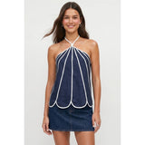 Shell Panel Linen Top: Off White / L