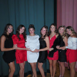 Red 3D Rosette Hem Dress