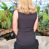 Black 3D Rosette Hem Dress