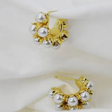 GOLD PEARLS + HOOP EARRINGS