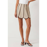 Shell Panel Linen Skort: Off White / M