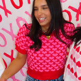 RED HEART PUFF TOP
